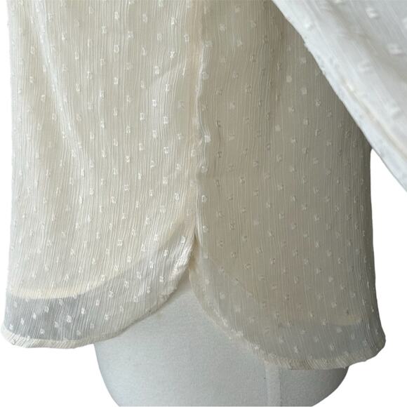 LOFT cream long sleeve blouse size XXSP NWT - Picture 8 of 11